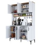 Casa si Gradina - Mobilier - Comode si corpuri - Corpuri bucatarie - Dulap multiplu, Hanah Home, PAL melaminat, alb nuc, 120x40x187.2 cm - Infinity.ro