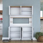 Casa si Gradina - Mobilier - Comode si corpuri - Corpuri bucatarie - Dulap multiplu, Hanah Home, PAL melaminat, alb nuc, 120x40x187.2 cm - Infinity.ro