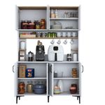 Casa si Gradina - Mobilier - Comode si corpuri - Corpuri bucatarie - Dulap multiplu, Hanah Home, PAL melaminat, alb nuc, 120x40x187.2 cm - Infinity.ro