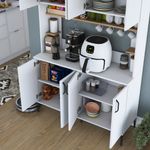 Casa si Gradina - Mobilier - Comode si corpuri - Corpuri bucatarie - Dulap multiplu, Hanah Home, PAL melaminat, alb nuc, 120x40x187.2 cm - Infinity.ro