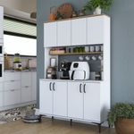 Casa si Gradina - Mobilier - Comode si corpuri - Corpuri bucatarie - Dulap multiplu, Hanah Home, PAL melaminat, alb nuc, 120x40x187.2 cm - Infinity.ro
