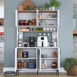 Casa si Gradina - Mobilier - Comode si corpuri - Corpuri bucatarie - Dulap multiplu, Hanah Home, PAL melaminat, alb nuc, 120x40x187.2 cm - Infinity.ro