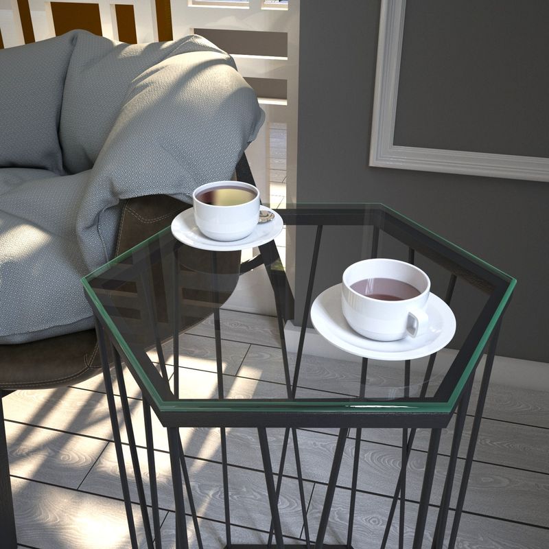 Casa si Gradina - Mobilier - Mese si birouri - Mese living - Masa laterala, Hanah Home, pal melaminat, antracit, 40x35x62 cm - Infinity.ro