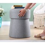 Casa si Gradina - Mobilier - Scaune si fotolii - Tabureti - Taburet, Atelier Del Sofa, bumbac si in, gri deschis, 45x45x47 cm - Infinity.ro