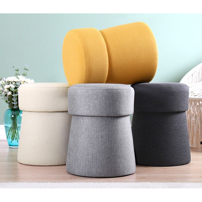 Casa si Gradina - Mobilier - Scaune si fotolii - Tabureti - Taburet, Atelier Del Sofa, bumbac si in, gri deschis, 45x45x47 cm - Infinity.ro