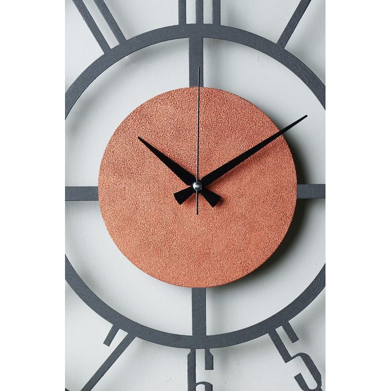 Casa si Gradina - Decoratiuni - Ceasuri - Ceas de perete decorativ, Wallxpert, metal, negru si portocaliu, 50x50 cm - Infinity.ro