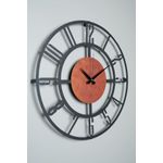 Casa si Gradina - Decoratiuni - Ceasuri - Ceas de perete decorativ, Wallxpert, metal, negru si portocaliu, 50x50 cm - Infinity.ro