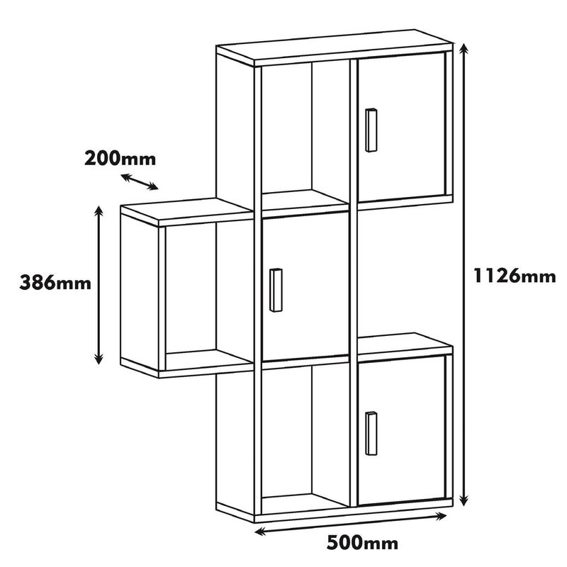 Casa si Gradina - Mobilier - Biblioteci si rafturi - Etajere - Etajera de perete, Hanah Home, pal melaminat, nuc si alb, 50x20x112.6 cm - Infinity.ro