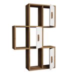 Casa si Gradina - Mobilier - Biblioteci si rafturi - Etajere - Etajera de perete, Hanah Home, pal melaminat, nuc si alb, 50x20x112.6 cm - Infinity.ro