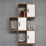 Casa si Gradina - Mobilier - Biblioteci si rafturi - Etajere - Etajera de perete, Hanah Home, pal melaminat, nuc si alb, 50x20x112.6 cm - Infinity.ro