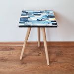 Casa si Gradina - Mobilier - Mese si birouri - Masute de cafea - Masuta de cafea, Hanah Home, mdf, alb, albastru marin, albastru, 35x35x42 cm - Infinity.ro