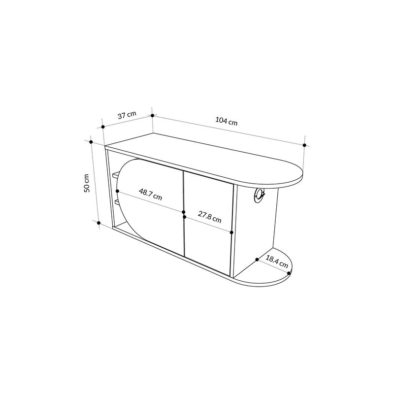 Casa si Gradina - Mobilier - Dulapuri si sifoniere - Dulapuri pantofi - Dulap pantofi, Hanah Home, pal melaminat, hitit si alb, 104x37x50 cm - Infinity.ro