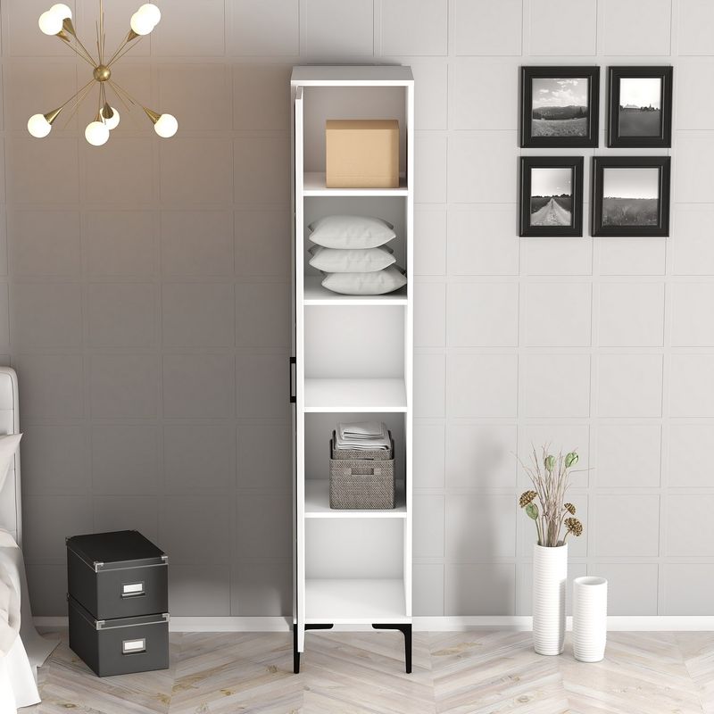 Casa si Gradina - Mobilier - Dulapuri si sifoniere - Sifoniere - Sifonier, Hanah Home, pal melaminat, alb, 40x47.5x201.4 cm, 845HCT5408 - Infinity.ro