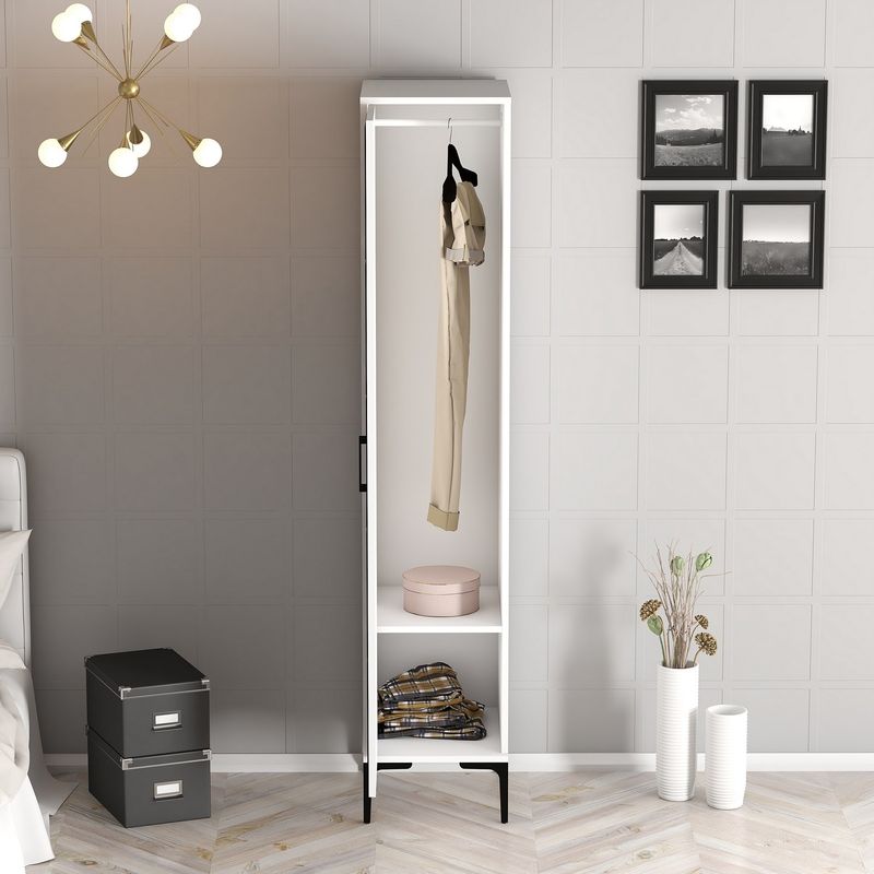 Casa si Gradina - Mobilier - Dulapuri si sifoniere - Sifoniere - Sifonier, Hanah Home, pal melaminat, alb, 40x47.5x201.4 cm, 845HCT5408 - Infinity.ro