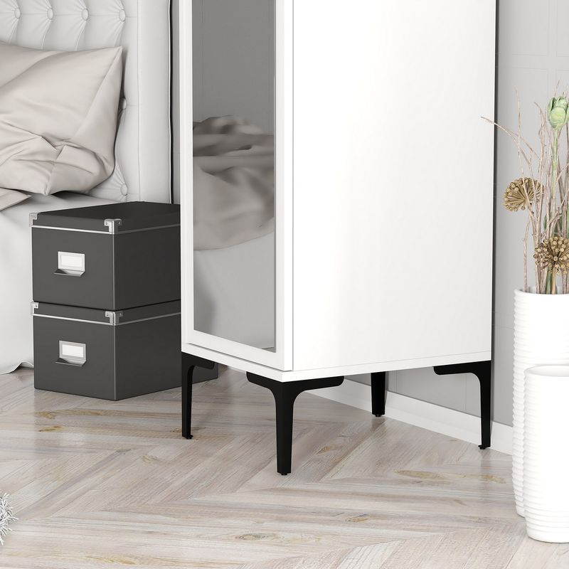 Casa si Gradina - Mobilier - Dulapuri si sifoniere - Sifoniere - Sifonier, Hanah Home, pal melaminat, alb, 40x47.5x201.4 cm, 845HCT5408 - Infinity.ro