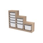 Casa si Gradina - Mobilier - Mobilier copii - Mobilier camera copiilor - Dulap multifunctional, Hanah Home, pal melaminat, alb sonoma, 132x30x93 cm - Infinity.ro