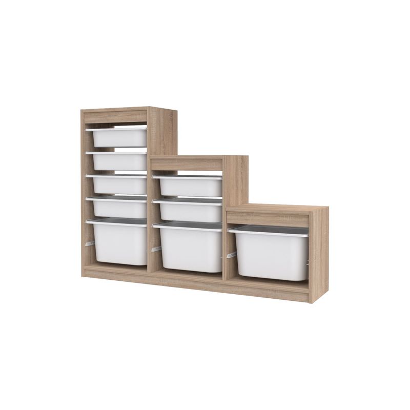 Casa si Gradina - Mobilier - Mobilier copii - Mobilier camera copiilor - Dulap multifunctional, Hanah Home, pal melaminat, alb sonoma, 132x30x93 cm - Infinity.ro
