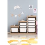 Casa si Gradina - Mobilier - Mobilier copii - Mobilier camera copiilor - Dulap multifunctional, Hanah Home, pal melaminat, alb sonoma, 132x30x93 cm - Infinity.ro