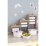 Casa si Gradina - Mobilier - Mobilier copii - Mobilier camera copiilor - Dulap multifunctional, Hanah Home, pal melaminat, alb sonoma, 132x30x93 cm - Infinity.ro