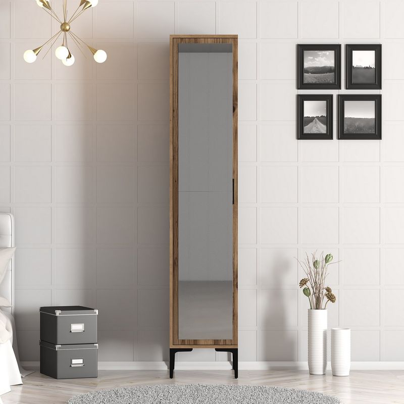 Casa si Gradina - Mobilier - Dulapuri si sifoniere - Sifoniere - Sifonier, Hanah Home, pal melaminat, nuc, 40x47.5x201.4 cm, 845HCT5407 - Infinity.ro