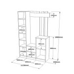 Casa si Gradina - Mobilier - Organizare si depozitare - Cuiere - Cuier, Hanah Home, pal melaminat, pin atlantic si antracit, 113.6x37.5x179.7 cm - Infinity.ro