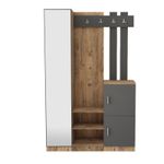 Casa si Gradina - Mobilier - Organizare si depozitare - Cuiere - Cuier, Hanah Home, pal melaminat, pin atlantic si antracit, 113.6x37.5x179.7 cm - Infinity.ro