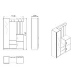 Casa si Gradina - Mobilier - Organizare si depozitare - Cuiere - Cuier, Hanah Home, pal melaminat, pin atlantic si antracit, 113.6x37.5x179.7 cm - Infinity.ro
