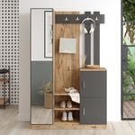 Casa si Gradina - Mobilier - Organizare si depozitare - Cuiere - Cuier, Hanah Home, pal melaminat, pin atlantic si antracit, 113.6x37.5x179.7 cm - Infinity.ro