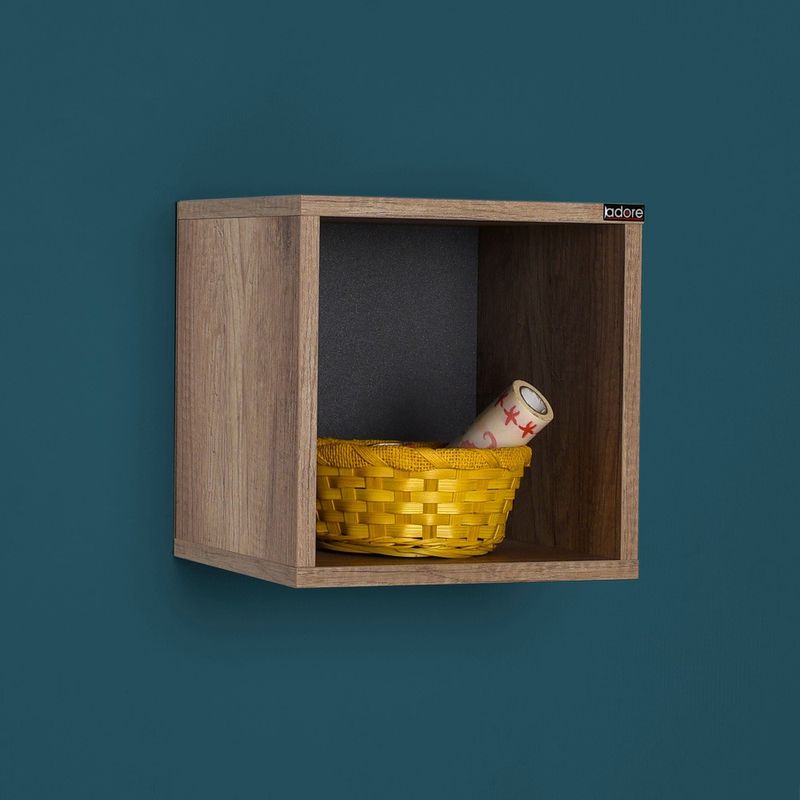 Casa si Gradina - Mobilier - Biblioteci si rafturi - Rafturi - Raft de perete, Hanah Home, pal melaminat, nuc deschis, 33x33x19 cm - Infinity.ro