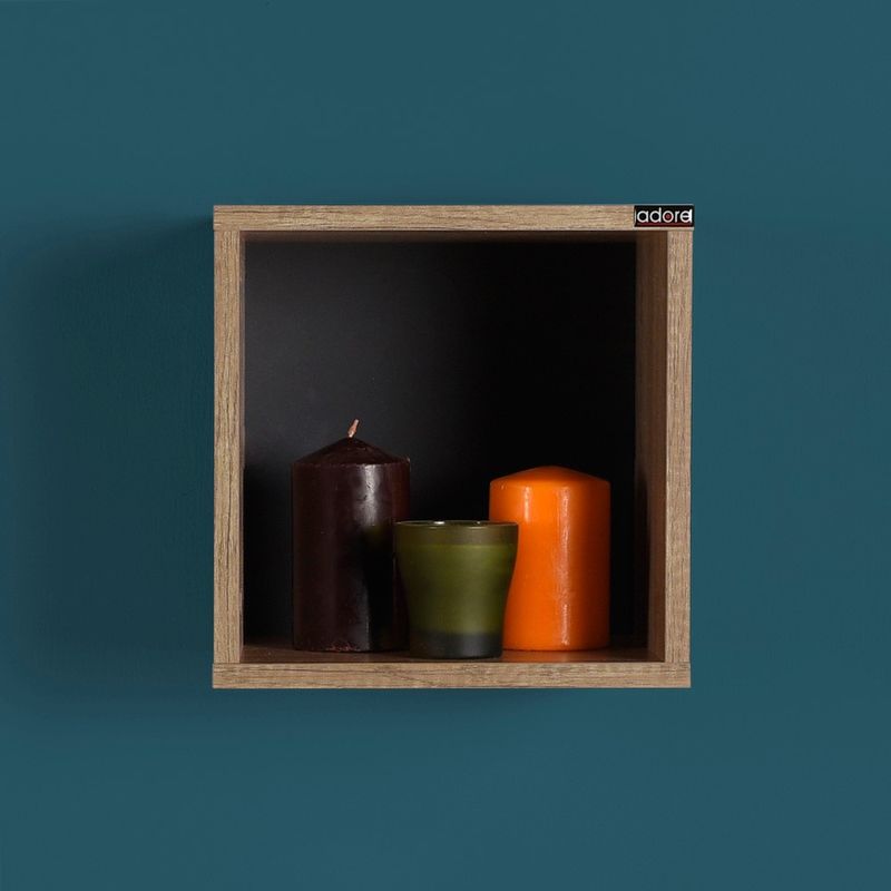 Casa si Gradina - Mobilier - Biblioteci si rafturi - Rafturi - Raft de perete, Hanah Home, pal melaminat, nuc deschis, 33x33x19 cm - Infinity.ro