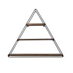 Casa si Gradina - Mobilier - Biblioteci si rafturi - Etajere - Etajera de perete, Hanah Home, lemn de molid si metal, negru nuc, 60x52x15 cm - Infinity.ro