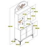 Casa si Gradina - Mobilier - Comode si corpuri - Corpuri bucatarie - Dulap bar de cafea, Hanah Home, pal melaminat, atlas si negru, 81.3x35x201 cm - Infinity.ro