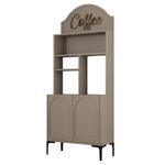 Casa si Gradina - Mobilier - Comode si corpuri - Corpuri bucatarie - Dulap bar de cafea, Hanah Home, pal melaminat, atlas si negru, 81.3x35x201 cm - Infinity.ro