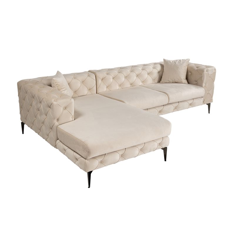 Casa si Gradina - Mobilier - Canapele si coltare - Coltare - Coltar, Atelier Del Sofa, lemn fag si pal, bej si negru, 270x180x72 cm, 569HLN1808 - Infinity.ro