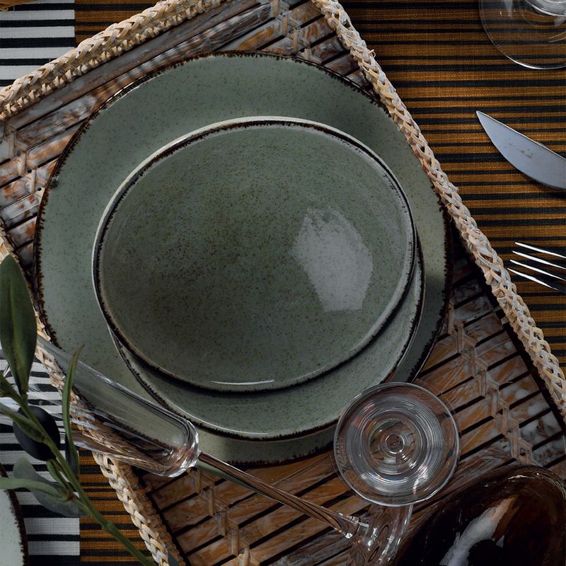 Casa si Gradina - Bucatarie si vesela - Vesela si tacamuri - Servicii de masa - Serviciu de masa, Hermia, portelan, verde, 18 piese - Infinity.ro