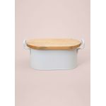 Casa si Gradina - Bucatarie si vesela - Organizare si depozitare bucatarie - Cutii alimentare - Cutie de paine, Hermia, metal galvanizat, alb, 39x22x16 cm - Infinity.ro