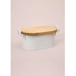 Casa si Gradina - Bucatarie si vesela - Organizare si depozitare bucatarie - Cutii alimentare - Cutie de paine, Hermia, metal galvanizat, alb, 39x22x16 cm - Infinity.ro