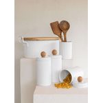 Casa si Gradina - Bucatarie si vesela - Organizare si depozitare bucatarie - Cutii alimentare - Cutie de paine, Hermia, metal galvanizat, alb, 39x22x16 cm - Infinity.ro