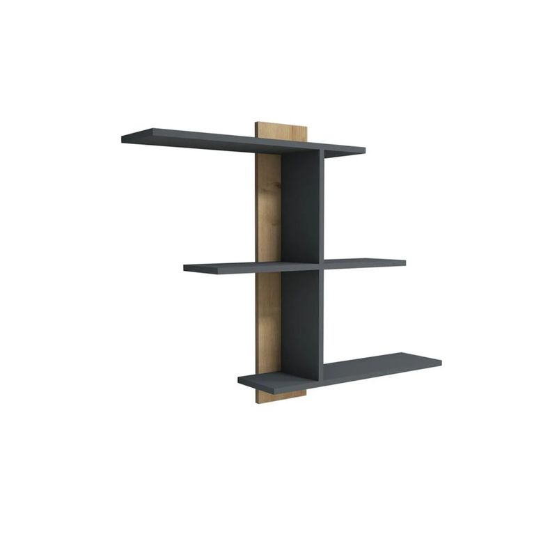 Casa si Gradina - Mobilier - Biblioteci si rafturi - Etajere - Etajera de perete, Hanah Home, pal melaminat, safir si antracit, 111x90x19,6 cm - Infinity.ro