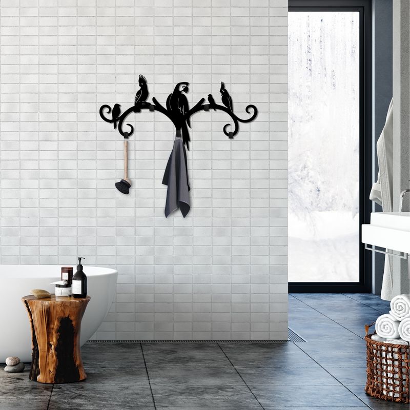 Casa si Gradina - Mobilier - Organizare si depozitare - Cuiere - Cuiere, Wallxpert, metal, negru, 60x29x2 cm - Infinity.ro