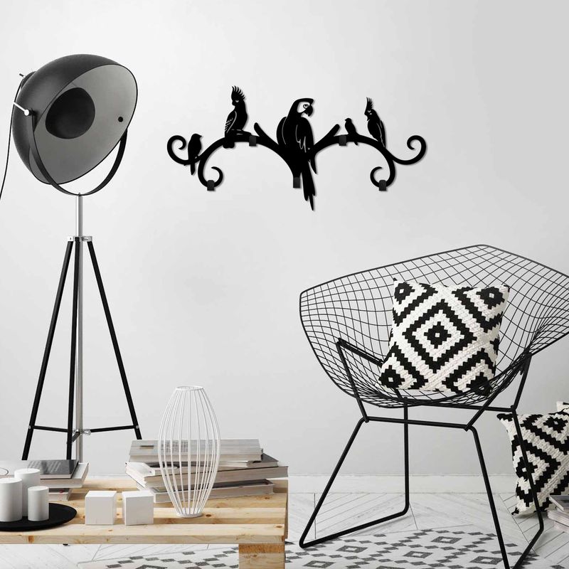 Casa si Gradina - Mobilier - Organizare si depozitare - Cuiere - Cuiere, Wallxpert, metal, negru, 60x29x2 cm - Infinity.ro