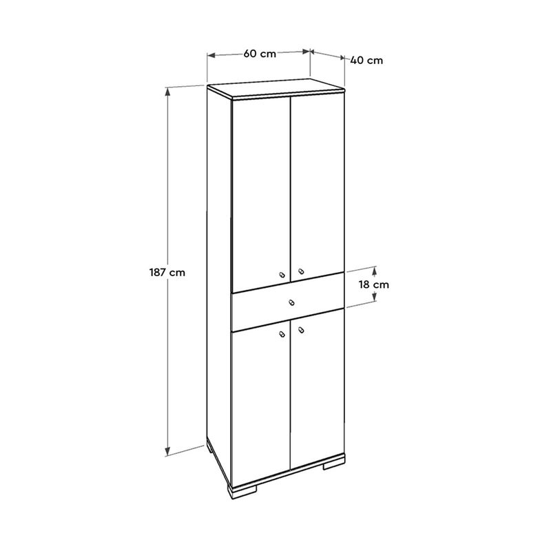 Casa si Gradina - Mobilier - Dulapuri si sifoniere - Dulapuri - Dulap multifunctional, Hanah Home, pal melaminat, alb, 60x40x187 cm - Infinity.ro