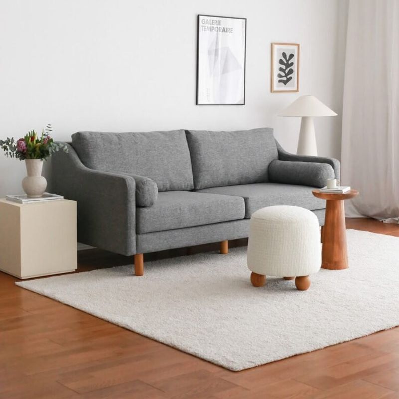 Casa si Gradina - Mobilier - Canapele si coltare - Canapele - Canapea 3 locuri, Atelier Del Sofa, lemn de carpen, in, gri, 196x93x82 cm - Infinity.ro