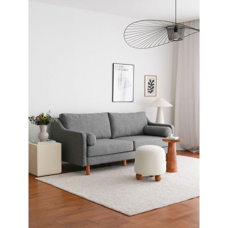 Casa si Gradina - Mobilier - Canapele si coltare - Canapele - Canapea 3 locuri, Atelier Del Sofa, lemn de carpen, in, gri, 196x93x82 cm - Infinity.ro
