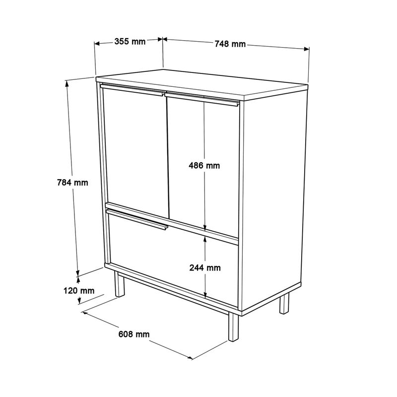Casa si Gradina - Mobilier - Comode si corpuri - Corpuri bucatarie - Dulap bucatarie, Hanah Home, panou de particule melaminat, alb, 74.8x35.5x90.4 cm - Infinity.ro
