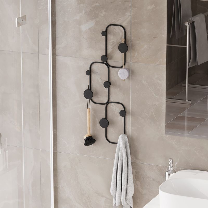 Casa si Gradina - Mobilier - Organizare si depozitare - Cuiere - Cuier de perete, Wallxpert, metal, negru, 28x5x70 cm - Infinity.ro