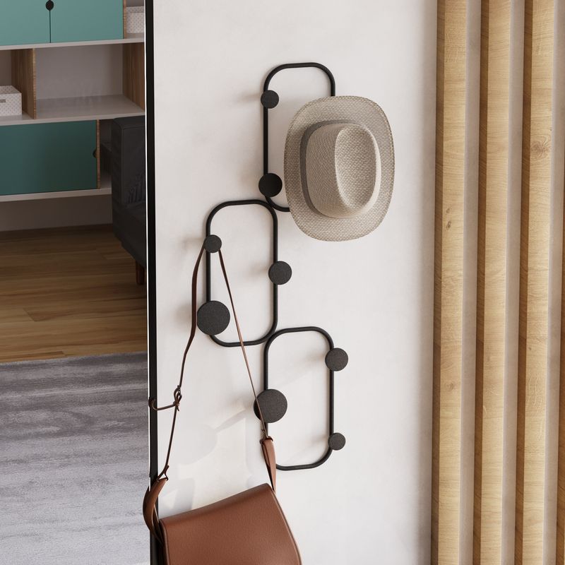 Casa si Gradina - Mobilier - Organizare si depozitare - Cuiere - Cuier de perete, Wallxpert, metal, negru, 28x5x70 cm - Infinity.ro