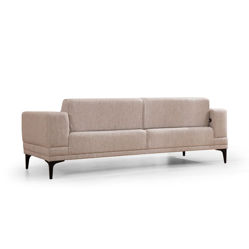 Casa si Gradina - Mobilier - Canapele si coltare - Canapele - Canapea extensibila 3 locuri, Hanah Home, lemn fag si PAL, maro deschis, 230x95x77 cm - Infinity.ro
