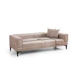 Casa si Gradina - Mobilier - Canapele si coltare - Canapele - Canapea extensibila 3 locuri, Hanah Home, lemn fag si PAL, maro deschis, 230x95x77 cm - Infinity.ro