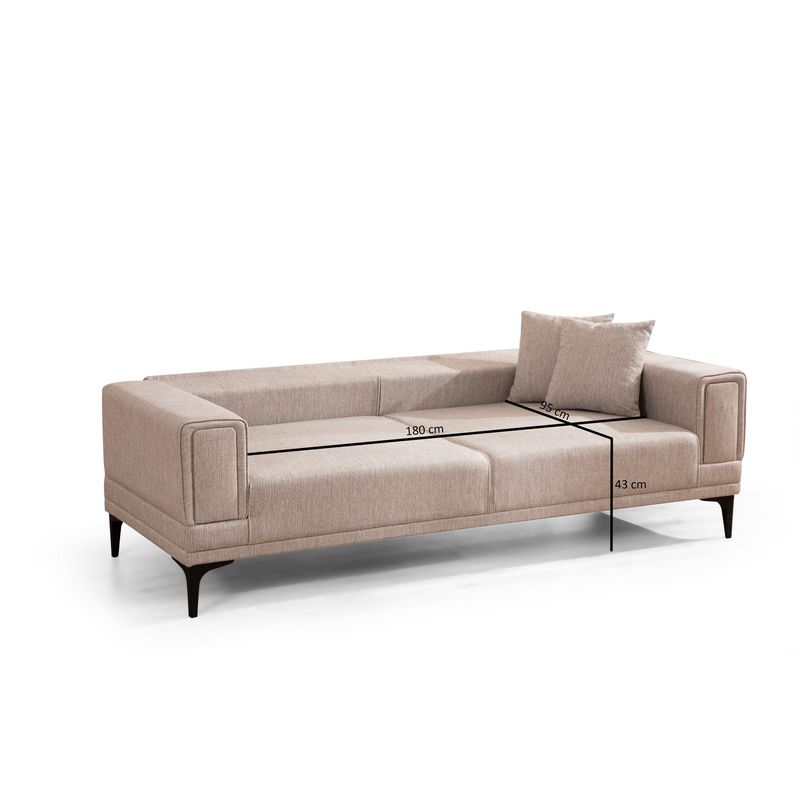 Casa si Gradina - Mobilier - Canapele si coltare - Canapele - Canapea extensibila 3 locuri, Hanah Home, lemn fag si PAL, maro deschis, 230x95x77 cm - Infinity.ro